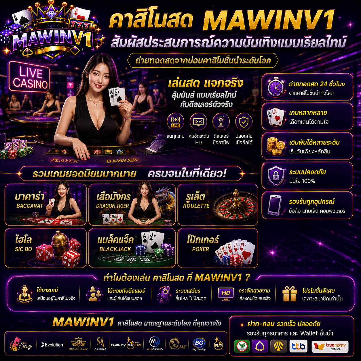คาสิโนสด MAWINV1 สัมผัสประสบการณ์ความบันเทิงแบบเรียลไทม์